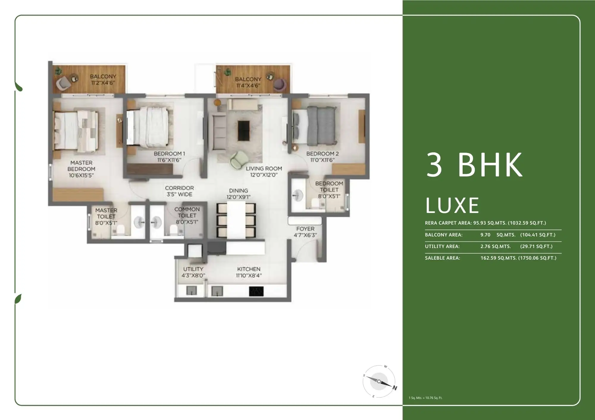 godrej parkshire 3 bhk floor plan
