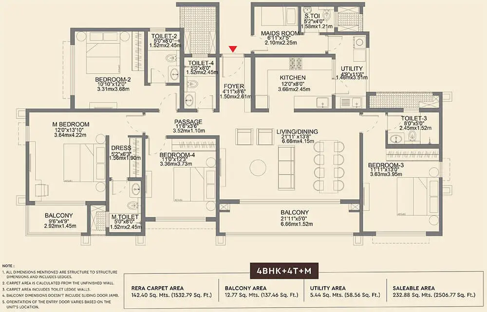 Godrej IHP Yelahanka 4BHK Floor plan