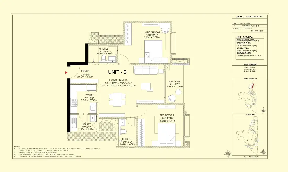 Godrej Vanantara floor plan 2 bhk