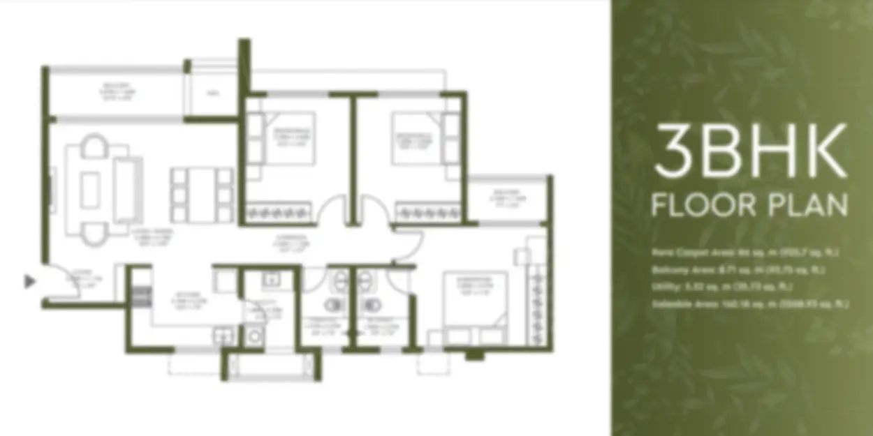 Godrej Sarjapur Road 3 bhk floor plan