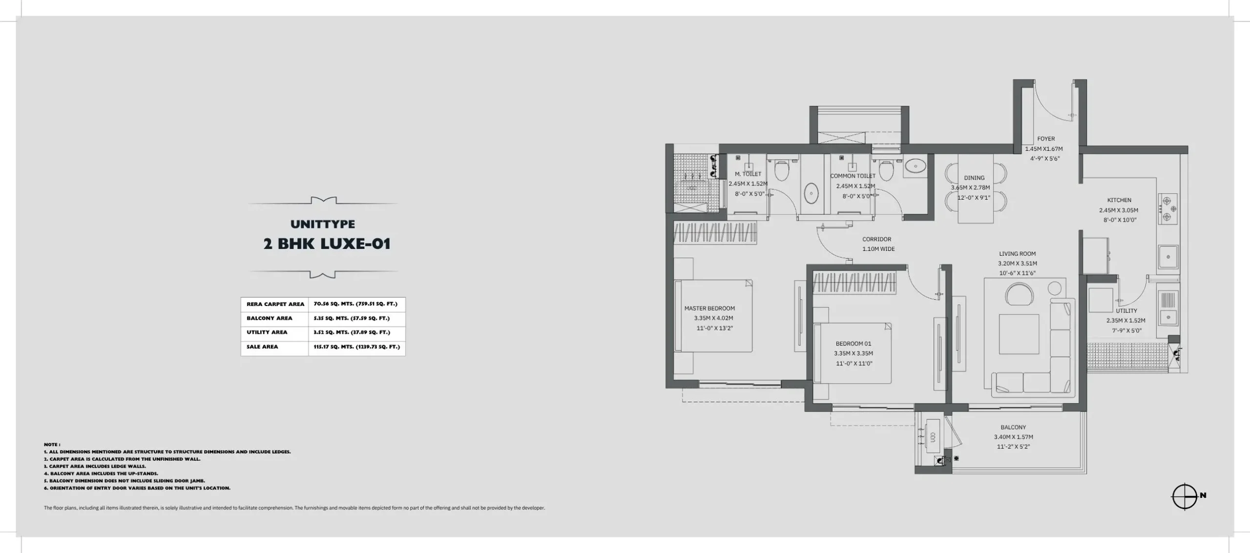 Godrej Regent Park 2 bhk lux floor plan
