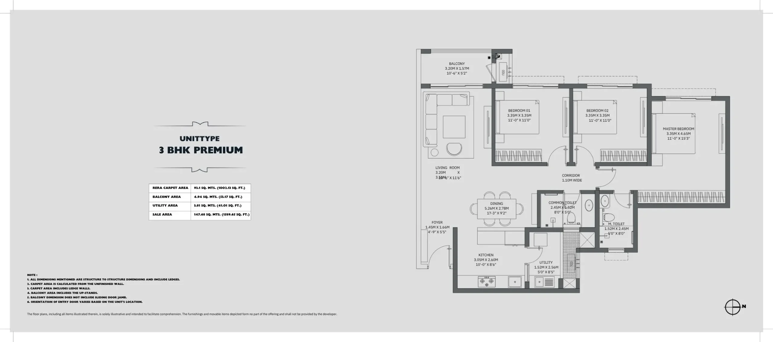 Godrej Regent Park 3 bhk floor plan