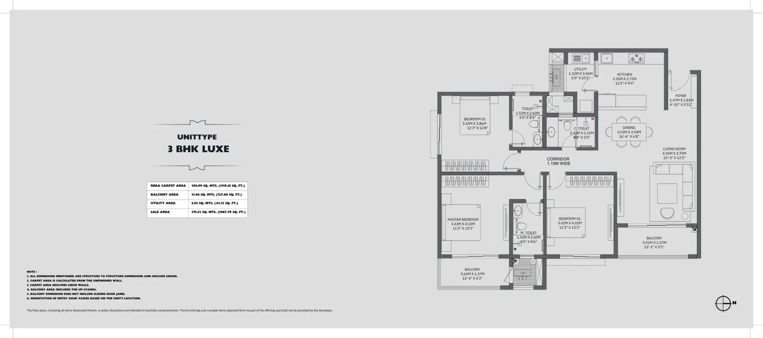 Godrej Regent Park floor plan 3 bhk